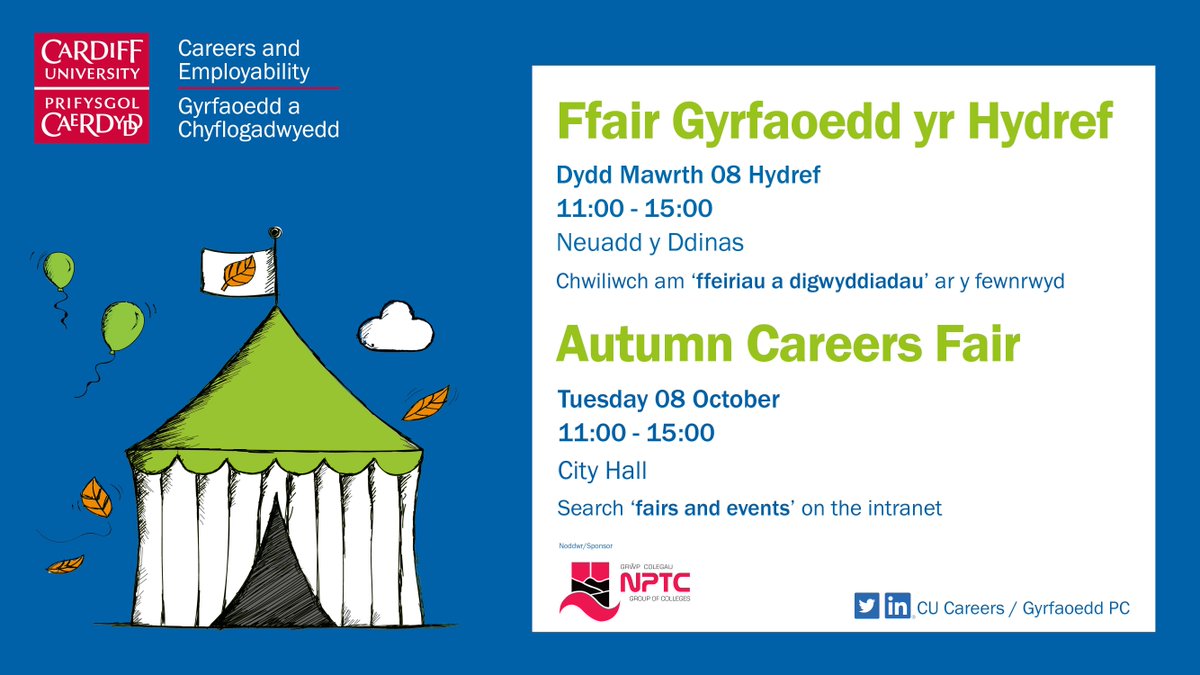 We'll be at the Autumn Careers Fair next Tuesday between 11-3! Come along to meet companies with opportunities for employment, placements and internships and chat about how Jobshop can help you earn as you learn 🌟