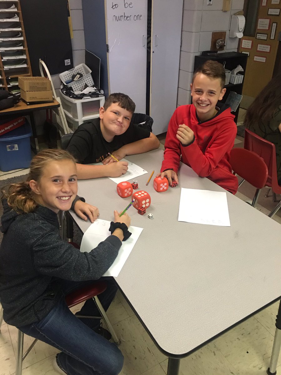 rklinger_r's tweet photo. Fluency practice using different sized dice to represent place value. #CaldwellProud #WeBelieveYouCan #MathInTheMiddle https://t.co/WZLPC0BqWA