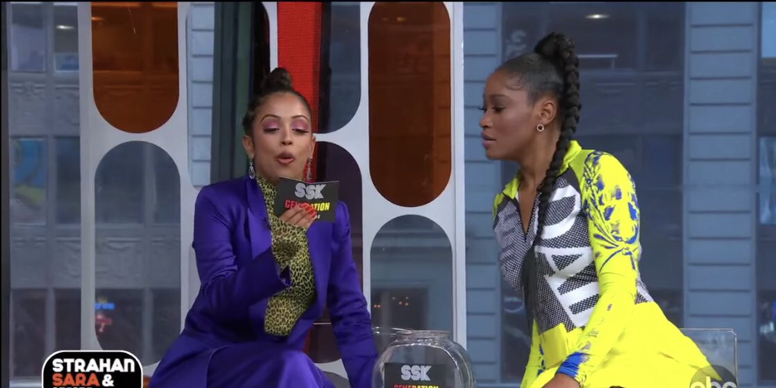 AiTheAnomaly's tweet photo. Somebody tell @lizakoshy I’m going to need that outfit. The shirt, blazer, the whole suit. Earrings too. Keep the shoes tho because I can’t survive in heels. #DopeFit✊🏾 https://t.co/0Gg7I6Pzgn