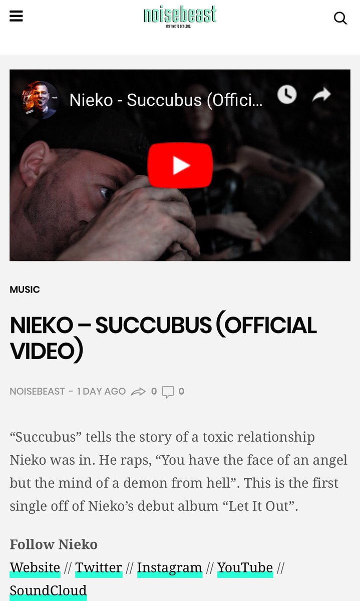 Yes front page placement #noisebeast if you haven’t seen my latest music video click the link in the bio