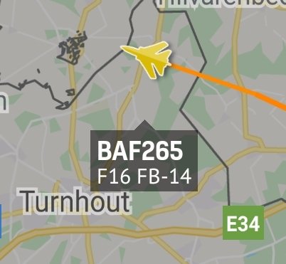 is_keelu's tweet photo. Belgian Air Component 
General Dynamics F-16BM Fighting Falcon 
Spotted N/E of Turnhout, #Belgium 

#BAF265 #FB14 #44F024 #FighterJets #Jets #Planespotting #Planespotter #aviation #Planespotters #RadarSpotter #Aircraft https://t.co/rQUdk8JzAh