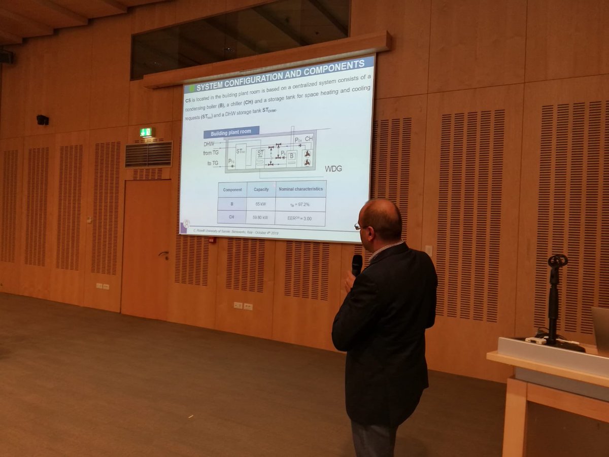 BDoracic's tweet photo. Prof Carlo Roselli presenting performance #analysis of a #polygeneration system in different #power grid #efficiency scenarios @sdewes_centre #sdewes2019 #sdewes https://t.co/XCy7zjDv0x