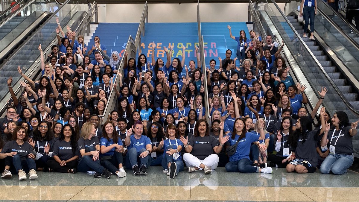 WeAreCisco's tweet photo. 👩‍💻We came. 
👀We saw. 
🏆We celebrated.  
😂We laughed. 
🥰We loved. 
🎶We sang.
📸 We posed.
💪We crushed impossible. 

Live your possible at Cisco https://t.co/x2DhKvOc1n 

#WeAreCisco #GHC19 https://t.co/gT5PQjrwDa