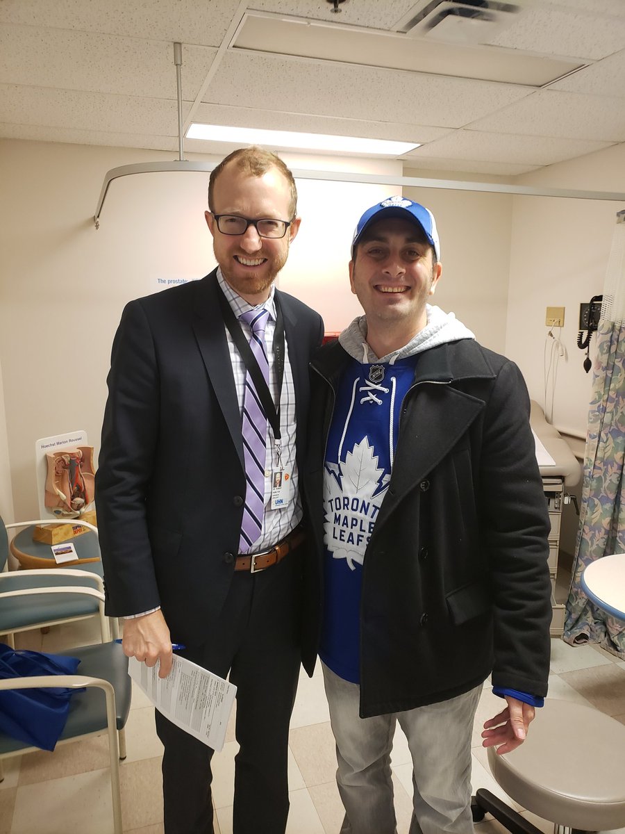 pat_lor's tweet photo. Today marked the end of my journey with cancer. To celebrate, I am wondering how many retweets &amp; likes one would need to be able to meet my @MapleLeafs and maybe catch a game? @TheFordFANatic. It would be amazing 2 mark this special moment in this way for a huge #LeafsForever fan https://t.co/vp7TDEdtNP