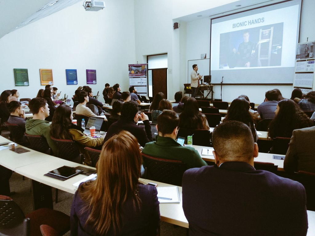 CBECIJG's tweet photo. Eng. Jorge Robledo  @protesisavanza gave a very impressive talk about developing a prosthetic hand and putting in the market @IEEEembs @Escuelaing #PrExHandProject @SoftHaptics @RAEngNews @RAEngGlobal #RAR2019 @MarcelaMuneraR @cacifuentesg https://t.co/3416accyPf