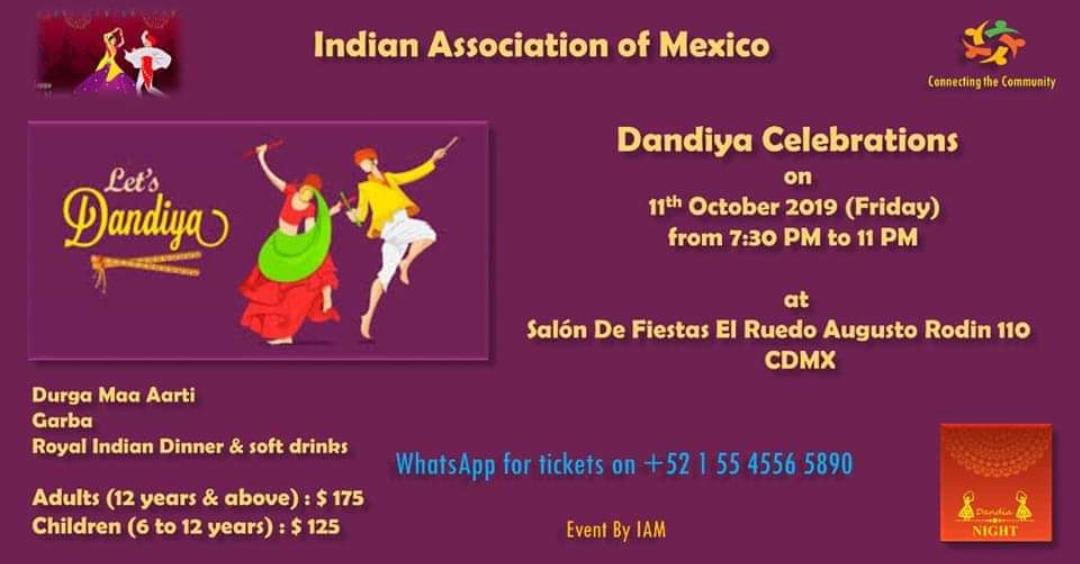 Indian Association Of Mexico ( IAM ) (@indianassomex) on Twitter photo Dandiya 2019
It is open for all! So book your tickets now....
<a href="/IndEmbMexico/">India in México</a> @GTICCMEXICO
<a href="/mexicond/">Mexico News Daily</a> <a href="/mexiconewsnet/">Mexico News.Net</a> <a href="/CanalOnceTV/">Canal Once</a> Dandiya 2019
It is open for all! So book your tickets now....
<a href="/IndEmbMexico/">India in México</a> @GTICCMEXICO
<a href="/mexicond/">Mexico News Daily</a> <a href="/mexiconewsnet/">Mexico News.Net</a> <a href="/CanalOnceTV/">Canal Once</a>