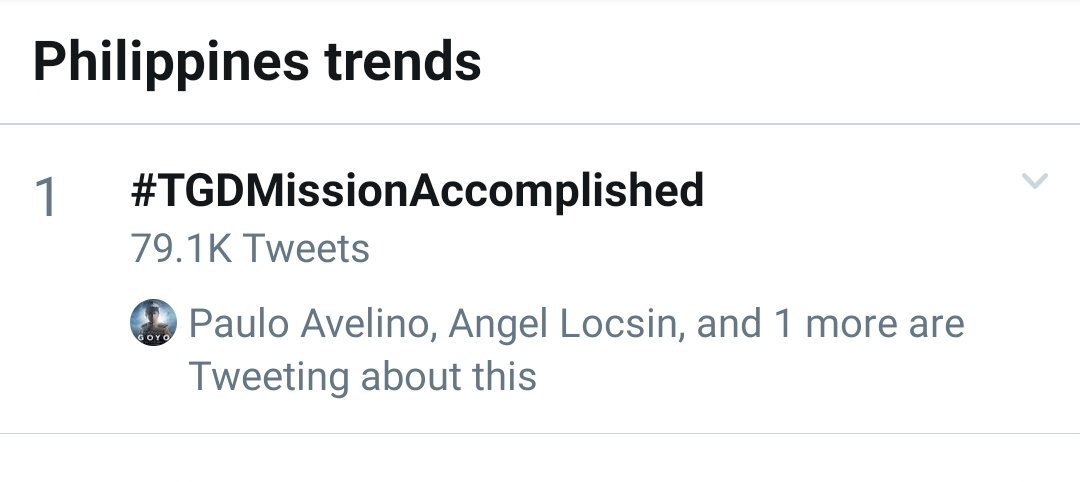 youareyourname's tweet photo. UNO AND DOS are tweeting about this

#TGDMissionAccomplished
@143redangel
@mepauloavelino https://t.co/nLvBfjUD4Z
