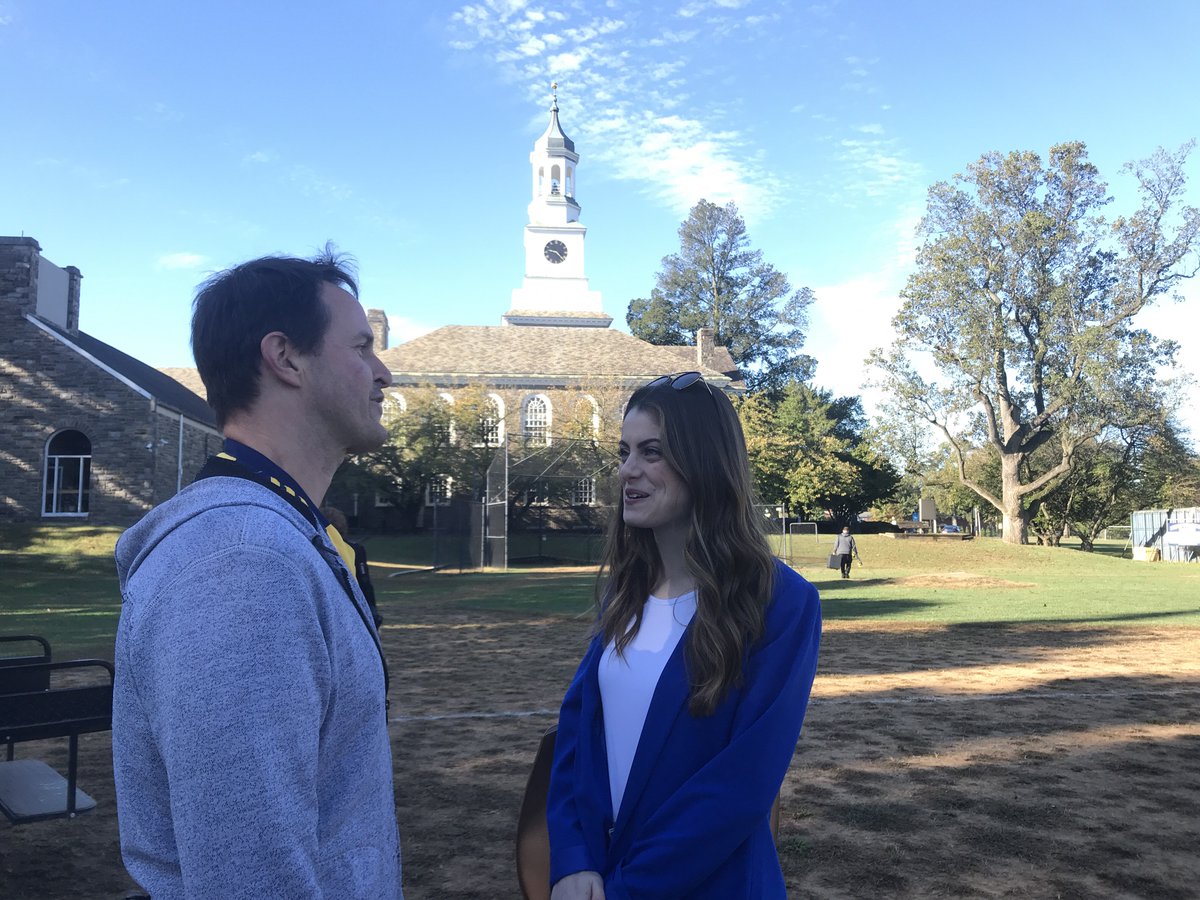 PennCharter's tweet photo. SPOTTED! Ella DiGiovanni OPC ‘13 here to watch #pcbreaksground for the #GrahamAWC. She chatted with her teachers after the celebration Ella is now a digital reporter and on-air personality for the @Eagles #pcproud #welcomeback #welovewhenOPCsvisit https://t.co/pFTmqRqjdJ