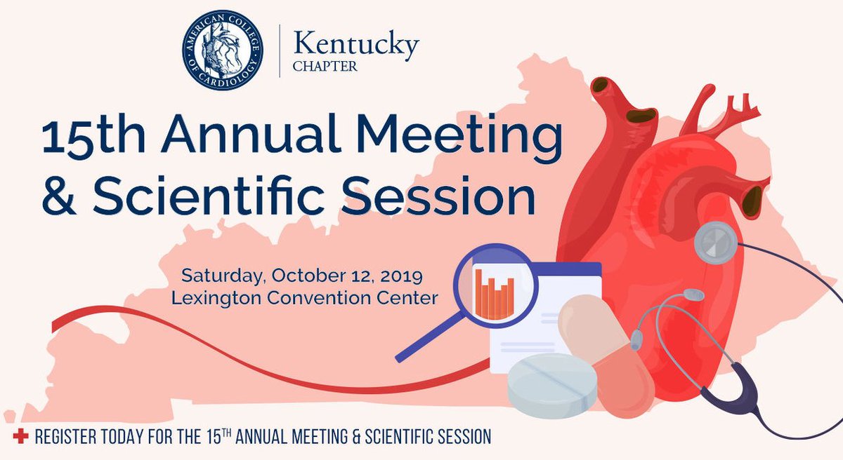 On October 12th join us for the 2019 Kentucky Chapter – American College of Cardiology (KYACC) Annual Meeting and Scientific Session. Saturday, October 12, 2019 Lexington Convention Center Lexington, Kentucky For More Info Visit: kentuckyacc.org/events/15th-an…