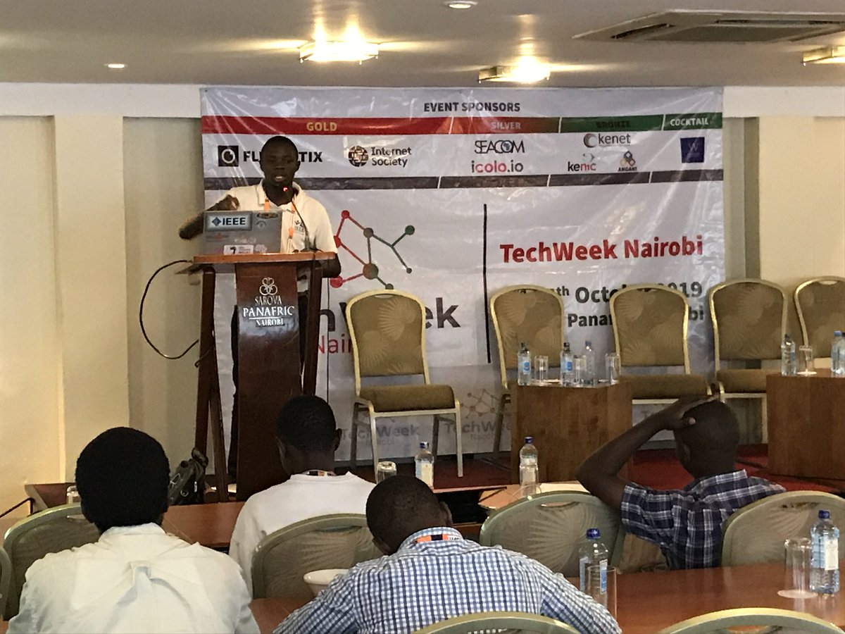 TechWeek2's tweet image. Fidel Makatia is currently presenting on IoT Meter Implementation 

#IoT #techweek2019 #techweeknairobi #techweek
