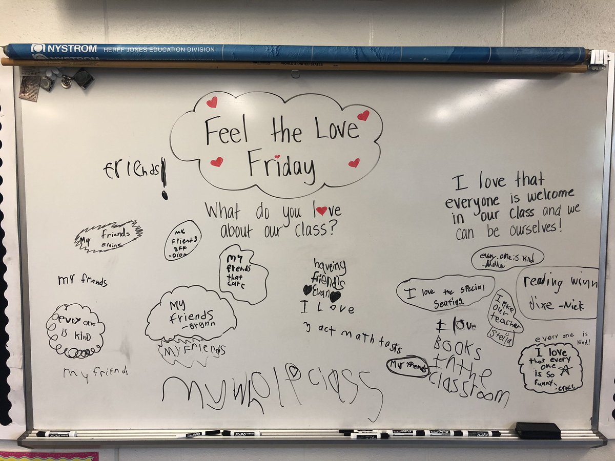 Mrs_Tackett's tweet photo. Feeling the love today! ❤️❤️❤️ #whiteboardmessage @HilliardWolves https://t.co/BYmKTdi7ww