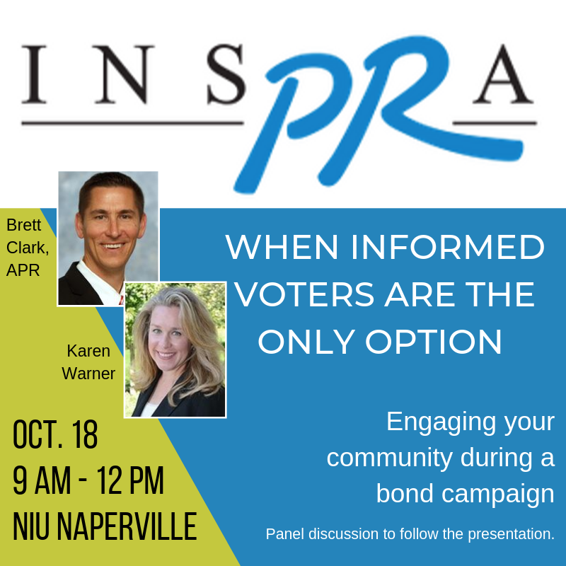 INSPRABoard's tweet photo. INSPRA October Tips and Tactics: "When Informed Voters are the Only Option: Engaging your community for a bond campaign"
REGISTER TODAY! #INSPRA #SchoolPR https://t.co/27WaU91cJk