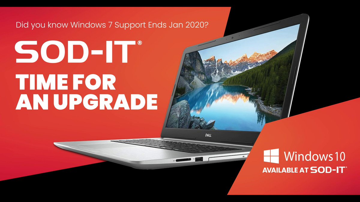 Support for Windows 7 is coming to an end. 

You risk becoming an easy target for hackers, scammers &amp; computer viruses!

Contact our IT Director John Bourne to learn more 01560 428031 

sod-it.co.uk 

#ITSupport #Windows7 #Windows10 #Windows #Microsoft