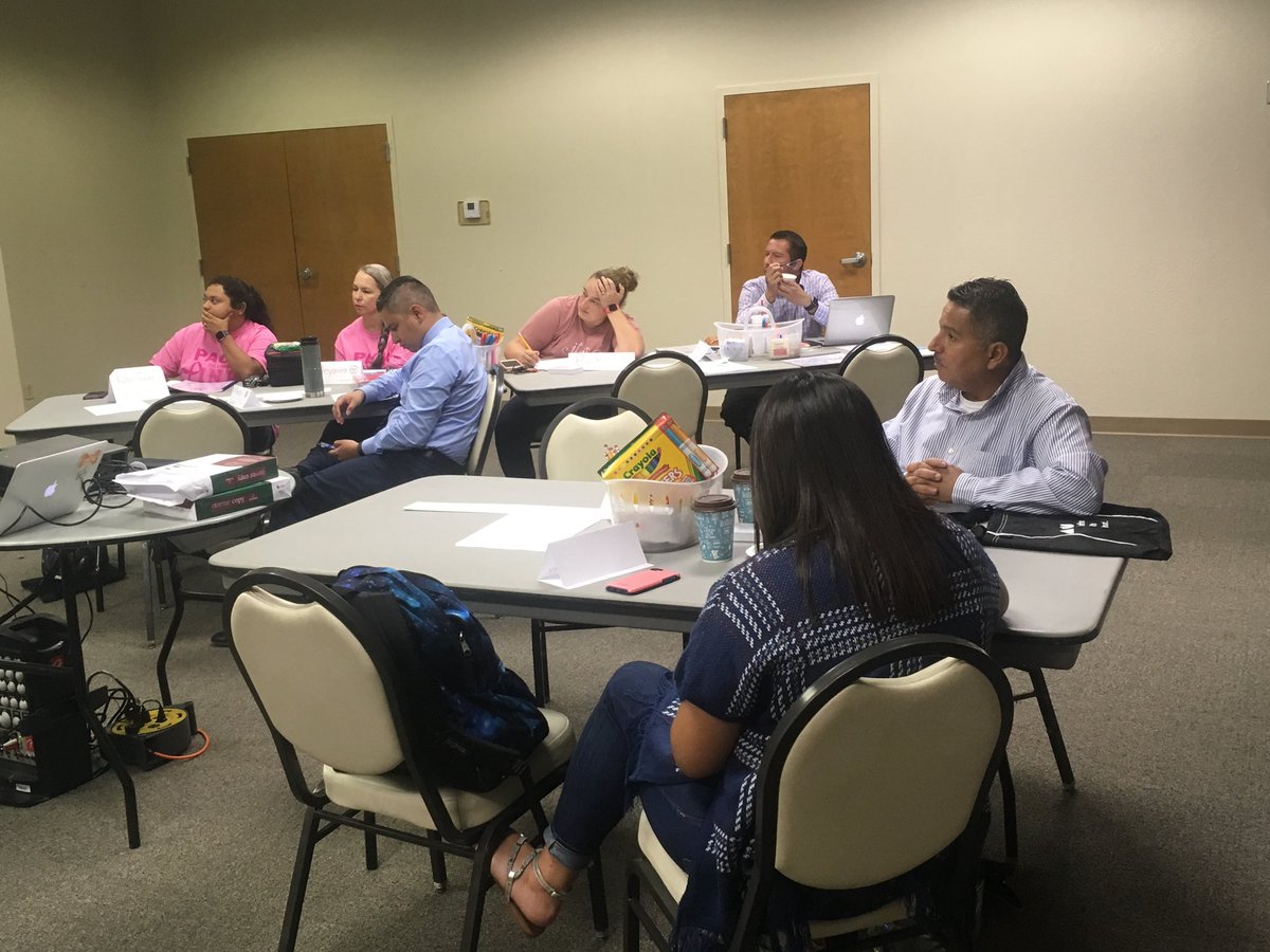 Chuckieg13's tweet photo. Gomez &amp; Gomez DLTI underway at Greenville ISD. So exciting to see our amazing teachers absorbing best practices and the components to enhance instructional delivery for our scholars. #IAmGISD #DualLanguageRocks https://t.co/4N7h56zYn8