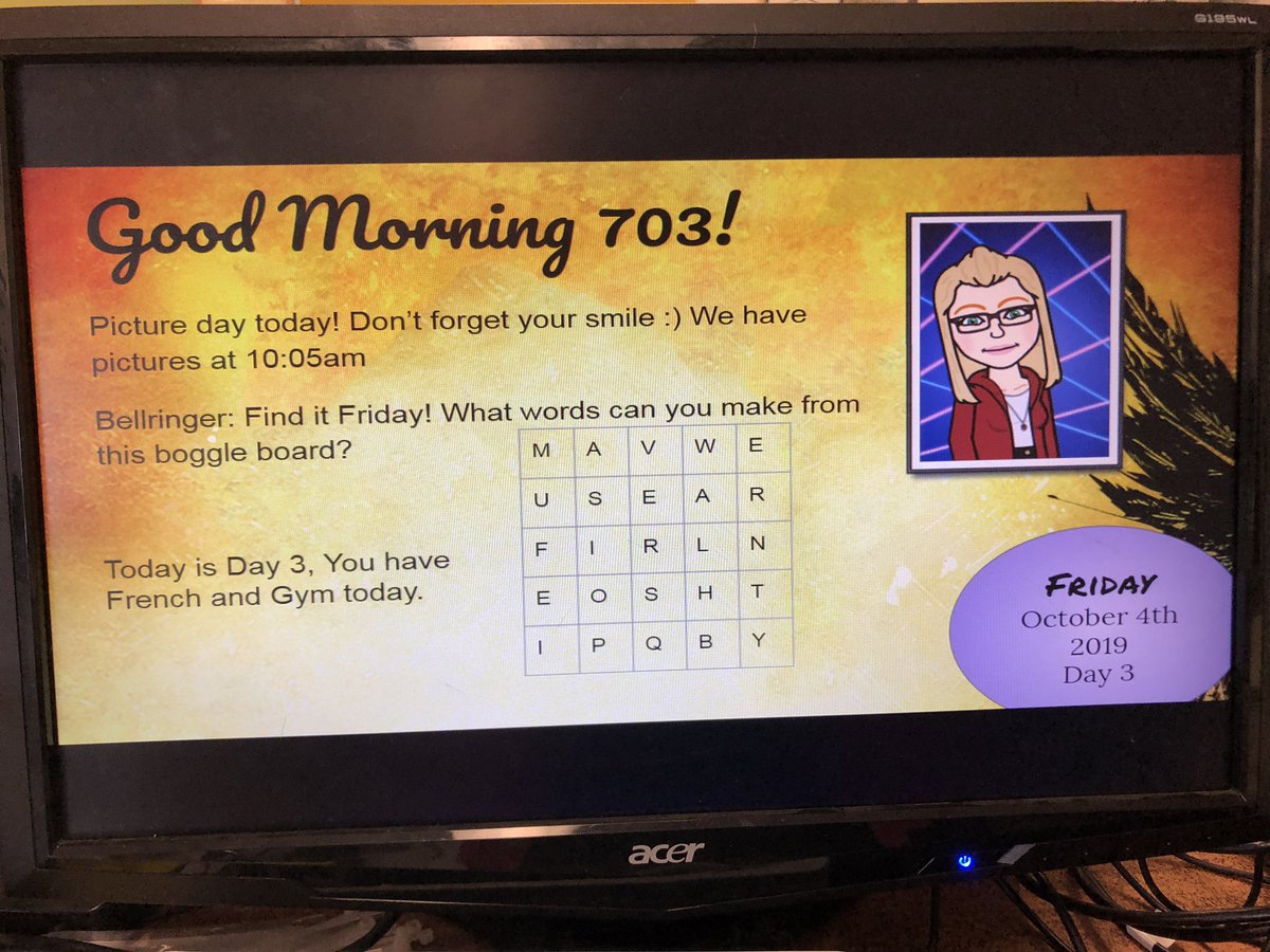 SoaresJenn's tweet image. Sometimes quiet is awesome, especially on a Friday! #bellringers #softentry @GordonGraydon