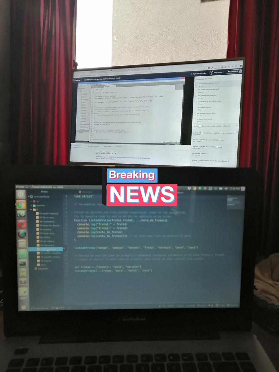 conelajo's tweet image. My first programming language was Ruby, Today I want to learn Javascript from scratch and I love it 😍😍#javascriptMaster #100DaysOfCode @udemy