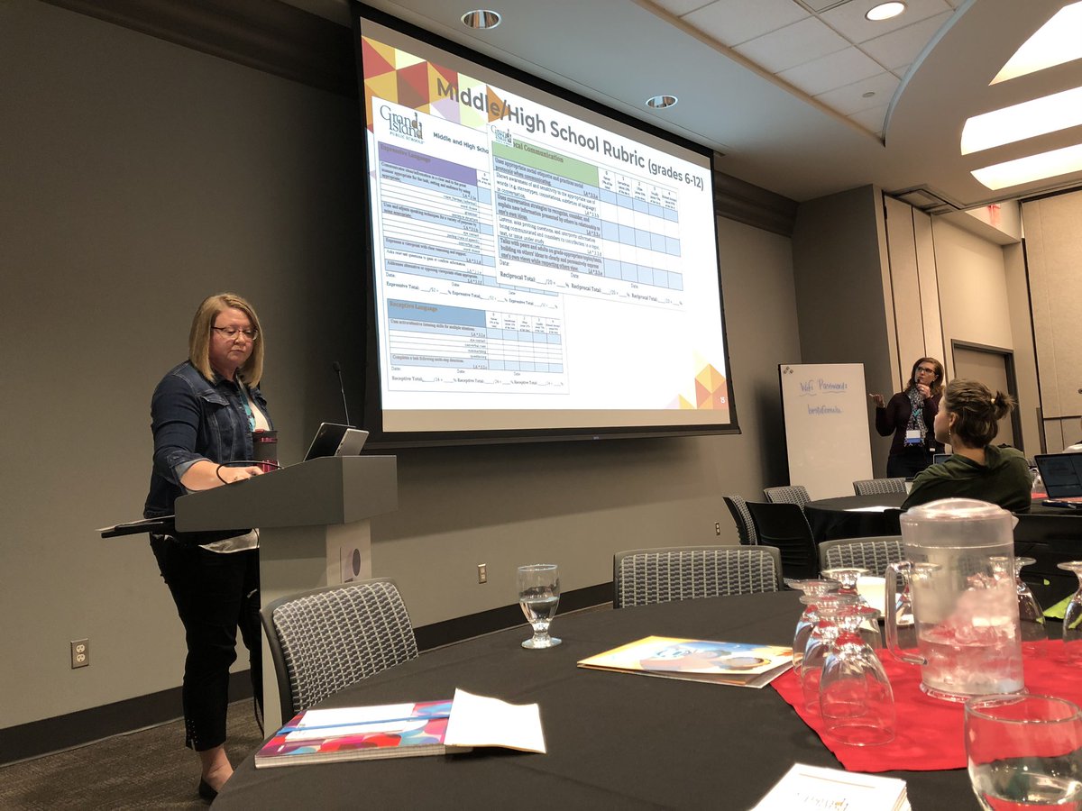 mslevin2022's tweet photo. Penny and Lynn sharing info on the development of the SLI Verification Matrix (created by GIPS SLP team) at the NSLHA 2019 Convention in Omaha. NSLHA has adopted this matrix as standard practice. #GIPS2020Vision #WeAreGIPS #SeeingIsBelieving https://t.co/WtCsrMTHdA
