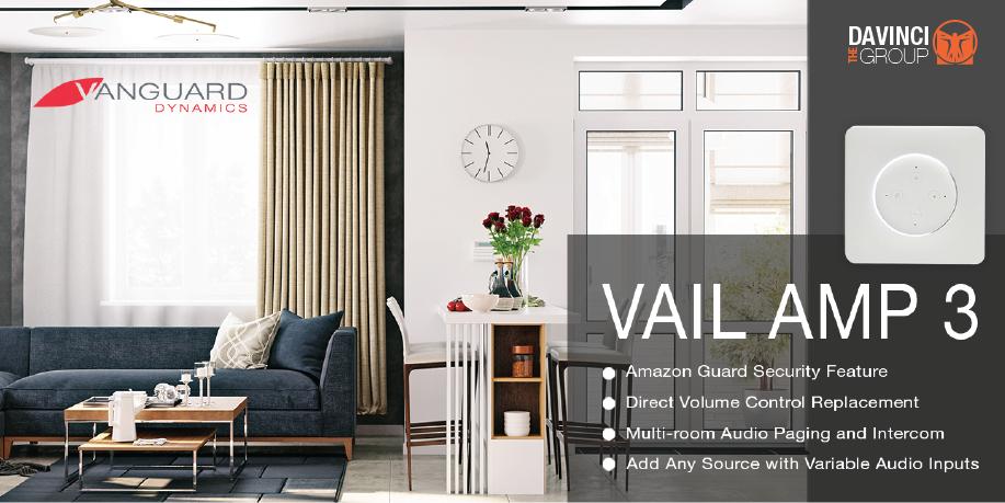 CEDIAExpo's tweet photo. Did you know that the Vanguard VAIL Amp 3 integrates an Amazon Echo Dot to amplify audio throughout the whole house? #Alexa #VAILAMP Learn more here: https://t.co/Y0nO4ZYiCA #Sponsored https://t.co/vyjO07W4sp