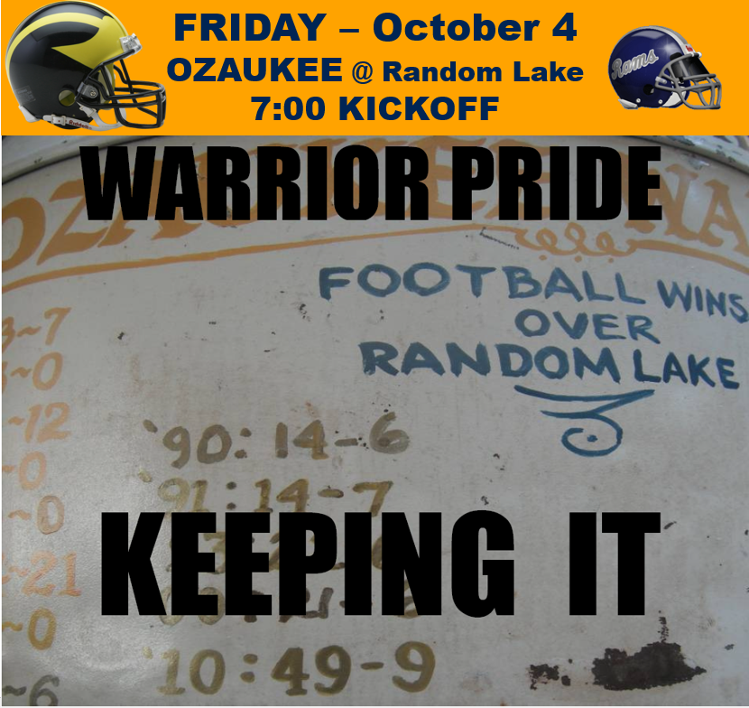 OzaukeeFootball's tweet photo. WE NEED YOU! Come out to cheer on the Warriors to a 10th consecutive Cream Bucket WIN! https://t.co/Ehri4W3Kqj https://t.co/G9OOMWLhoF