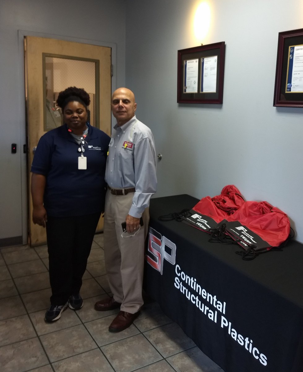 ncmep's tweet photo. Happy #MFGDay19 everyone! NCMEP Director, @philinthefield is starting off his day in Salisbury, NC at Continental Structural Plastics with employee Tilley and our guy Gene Beneduce. #NCManufacturing https://t.co/2Q3j2pfzX3