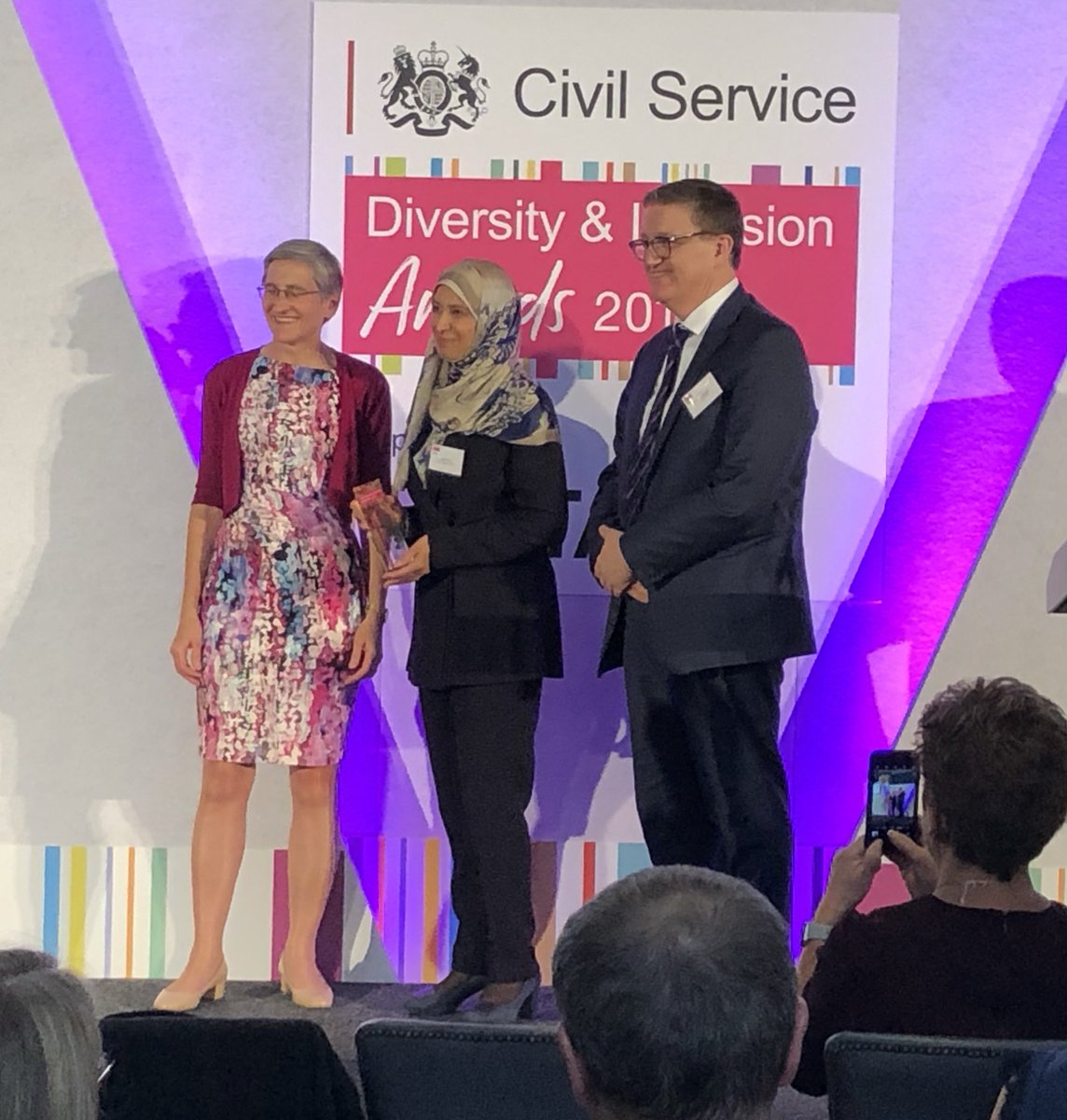 CivilServiceDI's tweet image. The winner for the Championing Faith and Belief Award is Nuzhat Ali, from @PHE_uk #ChampionDifference