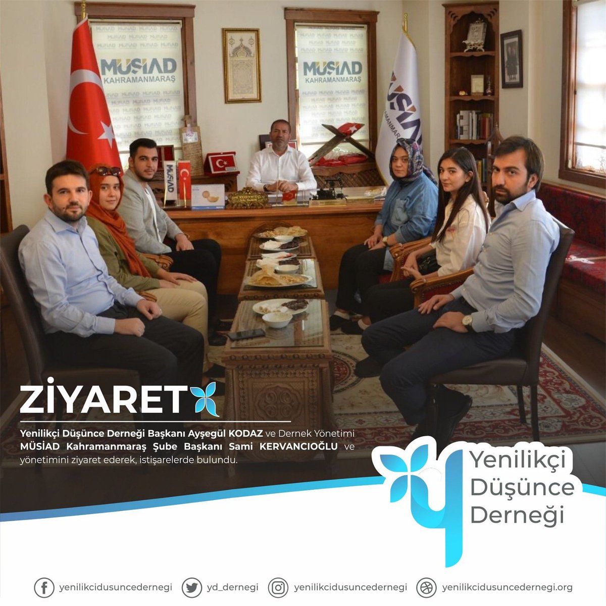 yd_dernegi's tweet photo. #YenilikçiDüşünceDerneği Başkanı Ayşegül KODAZ ve Dernek Yönetimi MÜSİAD Kahramanmaraş Şube Başkanı Sami KERVANCIOĞLU ve yönetimini ziyaret ederek, çeşitli istişarelerde bulundu.

 #Kahramanmaraş  #MÜSİADKahramanmaraş
#GençMÜSİAD 

@MUSIADMaras
@sami_kervan https://t.co/M3IYpTqSs1