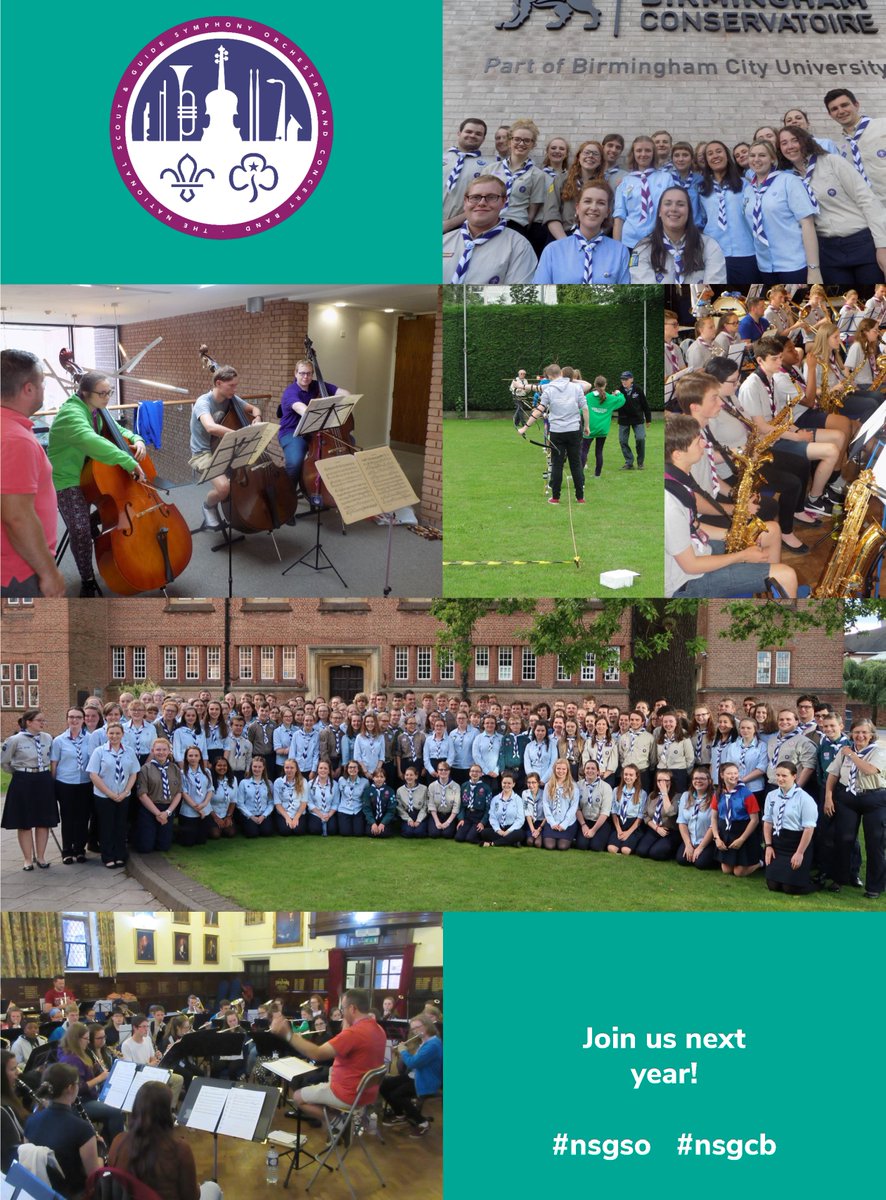 Are you a musician aged 12-25? The applications for the 2020 National Scout &amp;Guide Symphony Orchestra &amp; Concert Band are now open &amp; you could take part! Apply here bit.ly/2n5Vo0N &amp; read about Sian’s experience on our website here: bit.ly/2mU4z4F