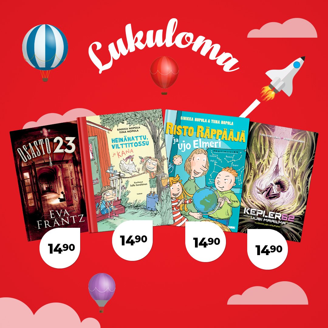 Kirjarikasta syyslomaa kaikille lapsille ja nuorille 📚🍂
Tule mukaan Adlibriksen Lukuloma-kampanjaan tekemään löytöjä edullisten lasten- ja nuortenkirjojen joukosta!
Tästä kampanjaan: adlibr.is/lastenkirjat  
#lukuloma