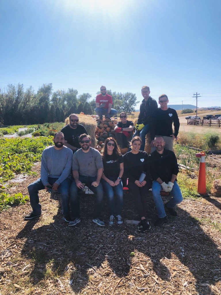 MikeLevstik's tweet photo. Went to C.A.L.F today and helped them pick pumpkins for school kids! Great Day Team! #TeamStrong #Verizon #WestIndirect #TeamLevstik #giveback https://t.co/GM4cJ0a3Ji