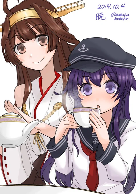 暁が英国仕込みの紅茶を淹れて欲しいって言ってたので一緒にティータイムですヨー
これで紅茶の違いの分かるレディにレベルアップですネー☺️
#艦これ版深夜の真剣お絵描き60分一本勝負
#艦これ版真剣お絵描き60分一本勝負_20191004 