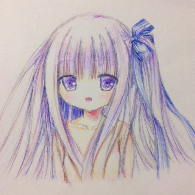 #天使の日 #天使の3P #tenshino3p 
色えんぴつで潤たん(何故か裸んぼ) 