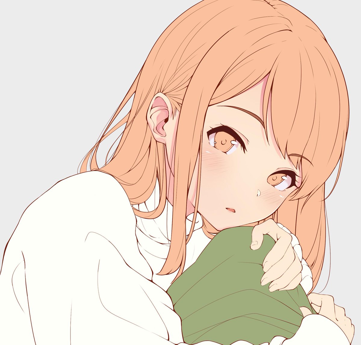 「ベースカラーだけ入れたんですが、割と可愛く描けてる感ある?
スカートの色はカーキ」|tks-nbのイラスト