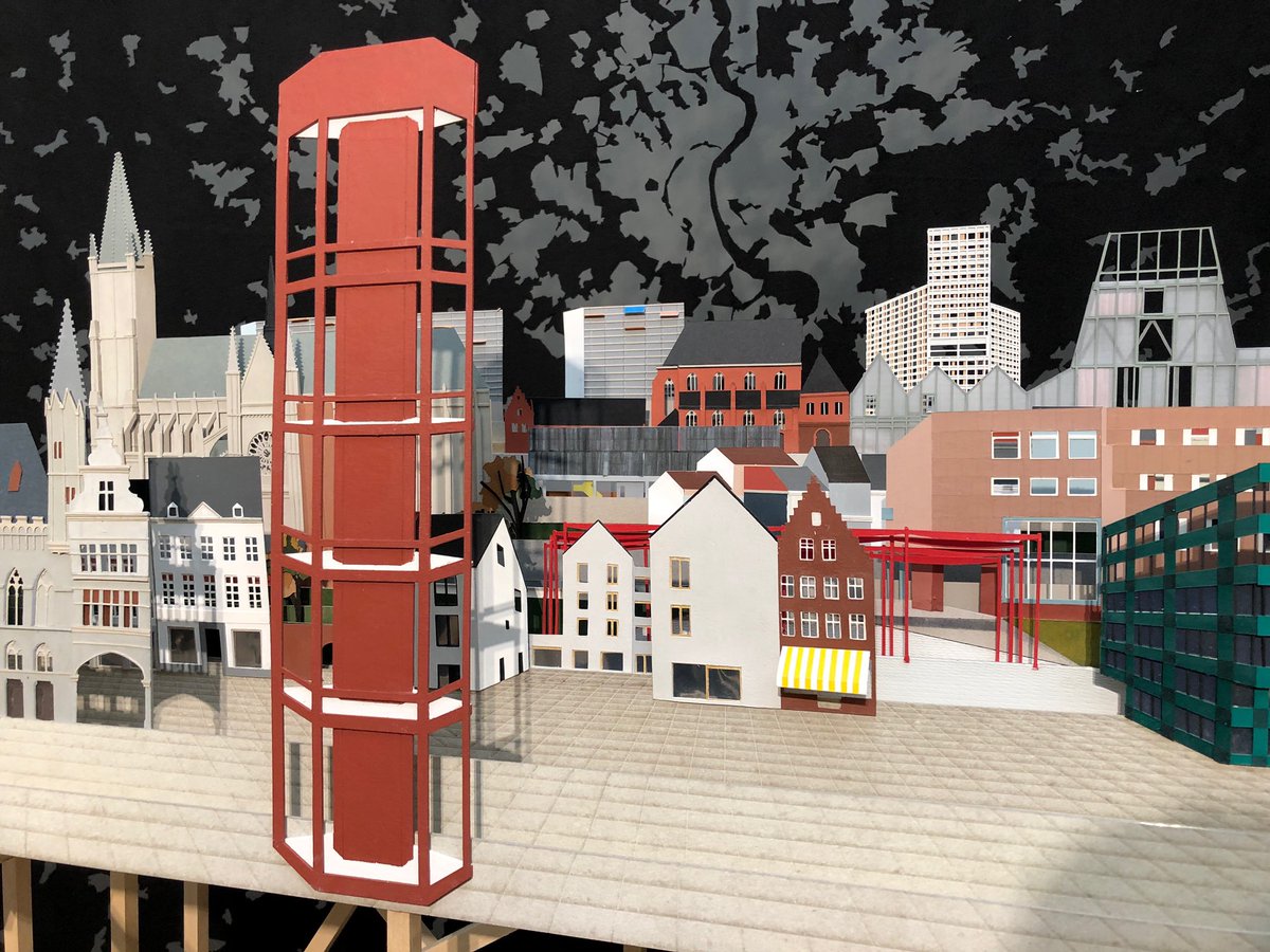 drdharchitects's tweet photo. A paper model of our elderly housing project in Aarschot, in collaboration with dVVt architecten takes centre stage in the current exhibition celebrating 20 years of the Flemish Open Call Competition system at the Wanderhove Centre for Architecture, Ghent https://t.co/ntjH6Thvms