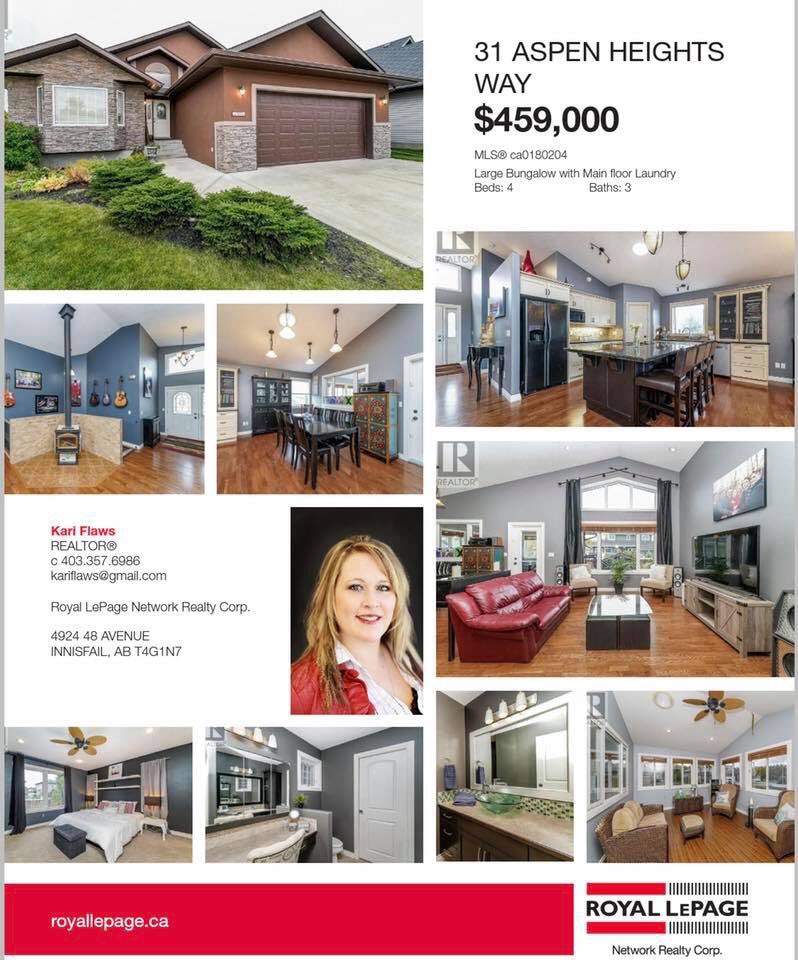 KariFlaws's tweet photo. 🏡 OPEN HOUSE Sat Oct 5th- 1-3 pm 31 Aspen Heights Way Innisfail. 4 🛏 3 🛀 home. Double attached garage, In-floor heat, main floor laundry, RV parking, the list goes on and on! #openhouseinnisfail #homesforsaleinnisfail #realestatecentralalberta https://t.co/9X6uSPRu4z