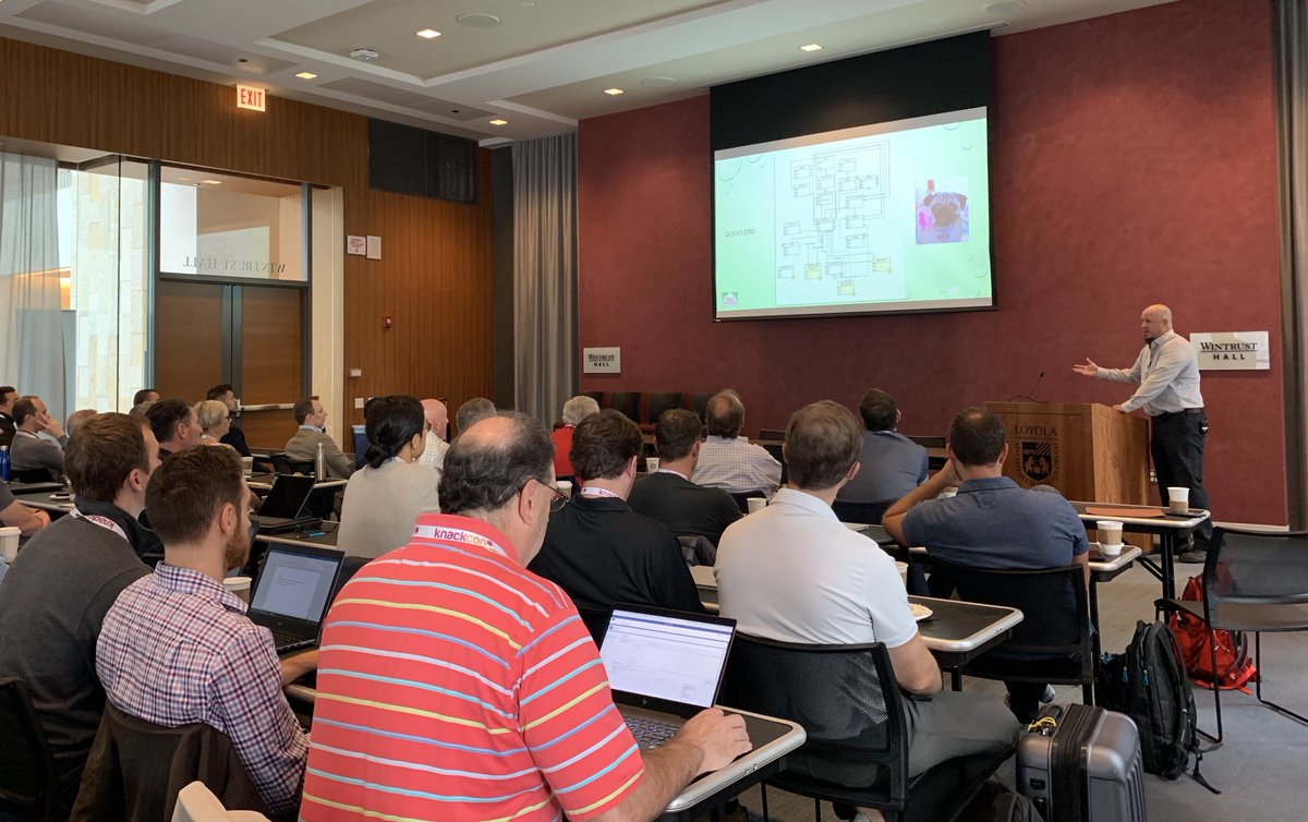 knackhq's tweet photo. Knack Partner Gui Marshall gets day two of KnackCon Chicago started with how to plan and design sustainable apps! 😄#knackcon https://t.co/vKcQ1hiVMJ