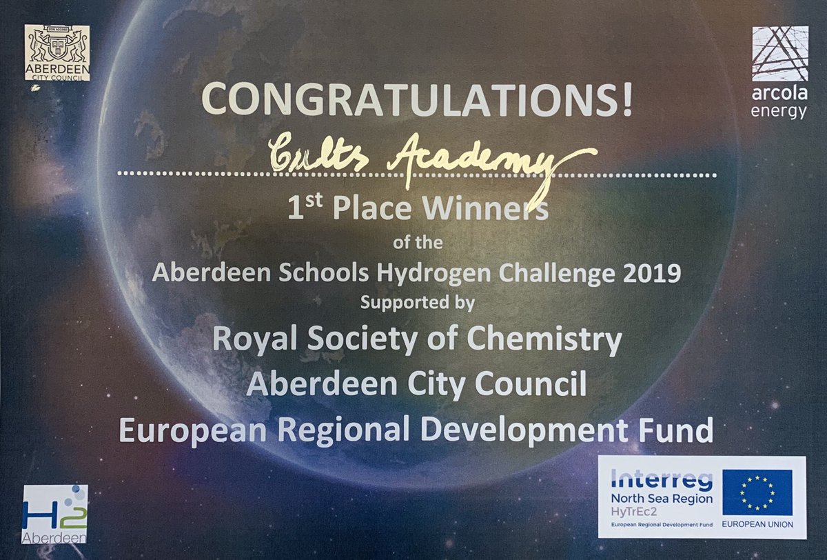 CultsAcadTech's tweet photo. Congratulations to our finalists who won the Aberdeen Schools Hydrogen Challenge by building a hydrogen-powered car that travelled 34m! Pictured with the Lord Provost and the winners from the Primary School section, @SchoolBroomhill https://t.co/T09JD9Xbva