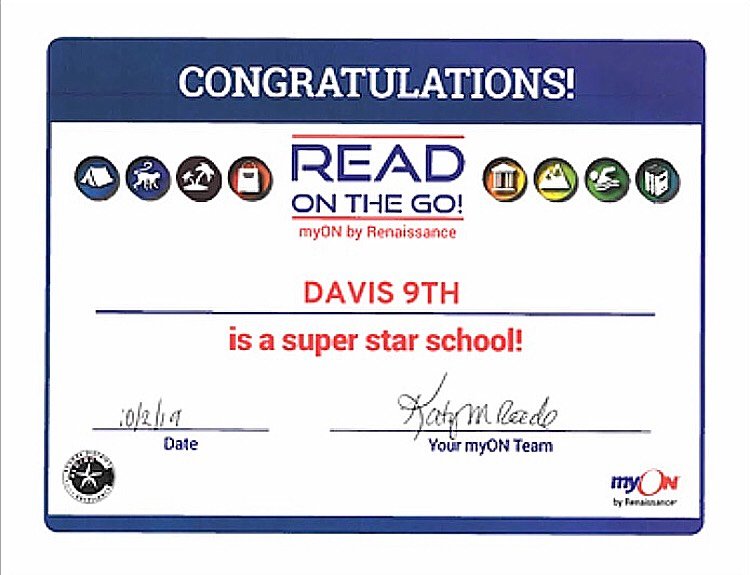 Congratulations to our ELA team who was recognized for having the most student minutes in Reading in the district at the 9th grade level! Keep up the great work! #AllIn #Renaissance #myonebooks #digitalbooks @jkmetcalf1 @hightower_333 @AldineISD @drgoffney @ToddLindeman4