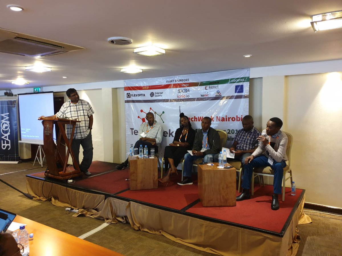 TechWeek2's tweet image. A conversation on the importance of peering: peering bilaterals &amp;amp; BGP traffic engineering being championed by representatives from @wolcomm @SEACOM @kixp_support 

#techweek2019 TechWeek #peeringbilaterals