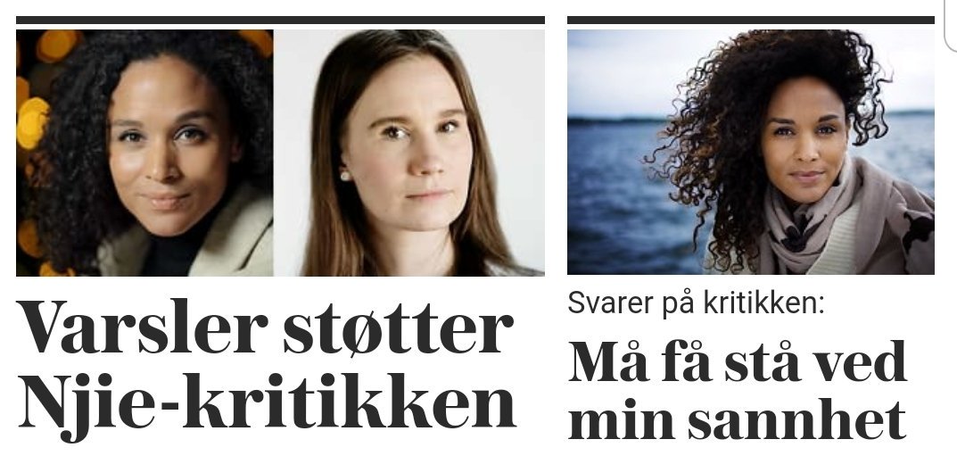 Rart av Njie å kalle noe en "sannhet" når hun skriver om situasjoner der hun ikke var tilstede engang. Fint å se kvinner som tråkker på andre kvinner som har vært modige nok til å varsle, bare for å forsvare en ektemann som likte å trøkke tunga si ned i halsen til 23åringer. 🙄