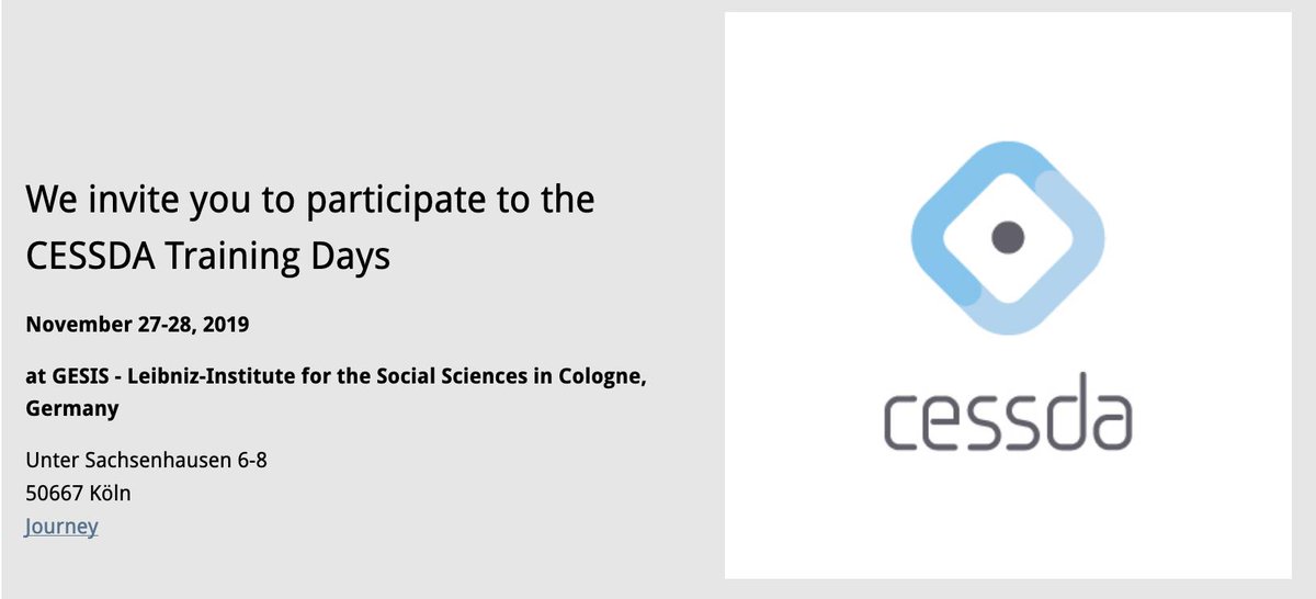 Cessda Eric Want To Know More About How To Deal With Documentation And Metadata For Geodata Socialmedia Data Come To The Cessda Trainingdays Hosted By Gesis Org On 27 28 Nov
