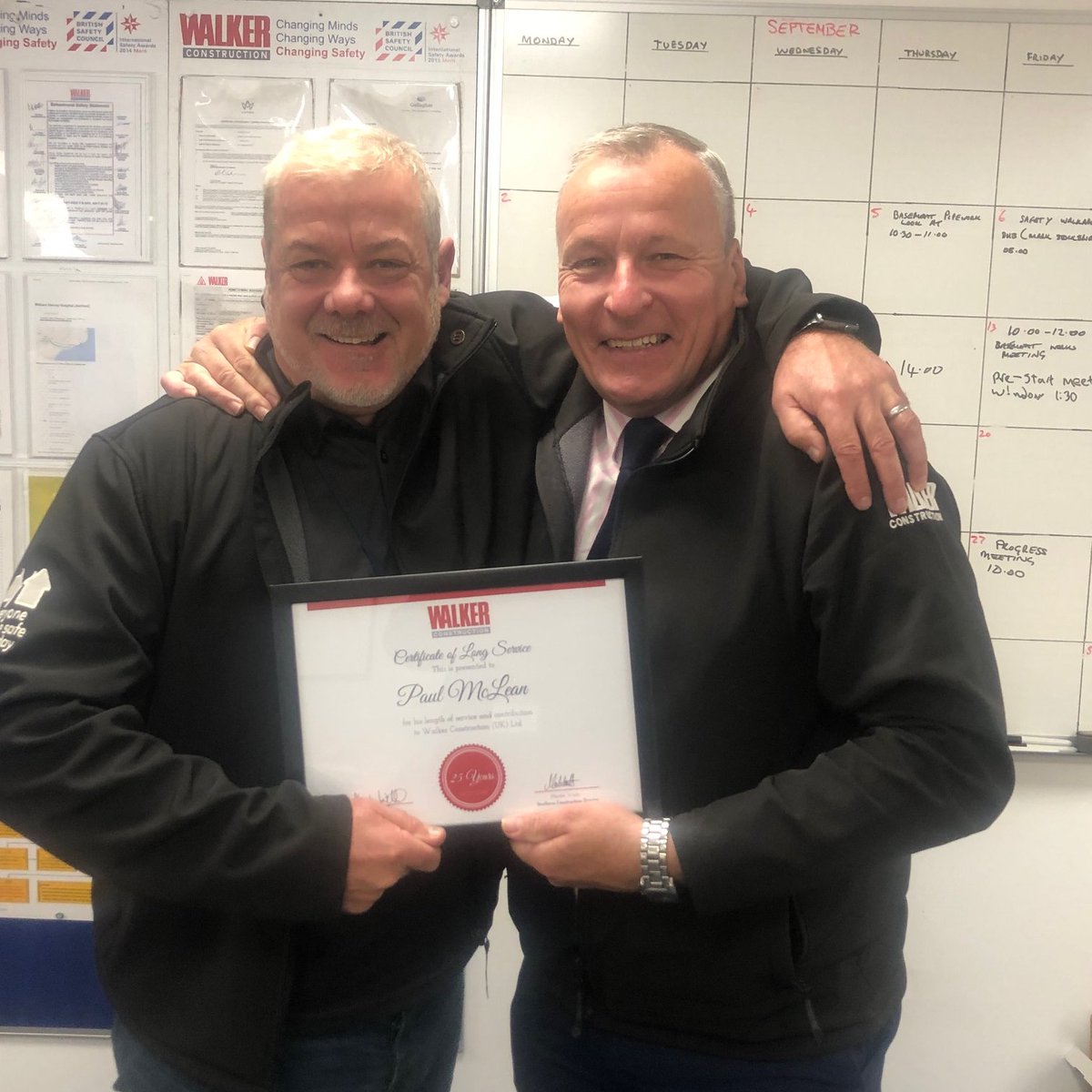 walkerltd's tweet photo. Mr Paul McLean celebrates 25 years of service at Walker Construction! Paul we wish you a very happy work anniversary 🍾🎂 https://t.co/b5M0kJybjO