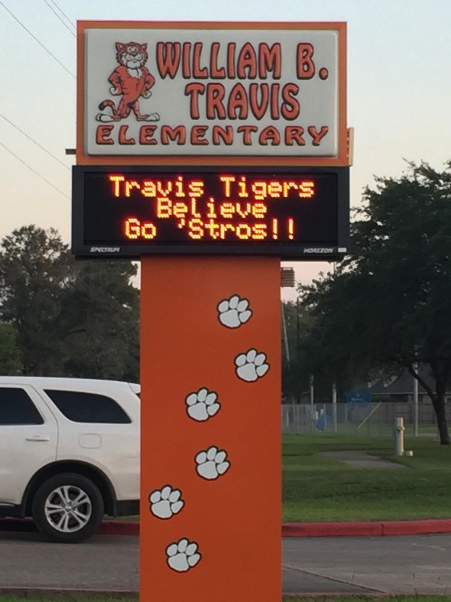 Take it back, boys! #Travistigers are rooting you on!! We believe in you! <a href="/CovestroBaytown/">Covestro Baytown</a> <a href="/OrbitAstros/">Houston Astros Orbit</a> #STEM <a href="/astros/">Houston Astros</a>