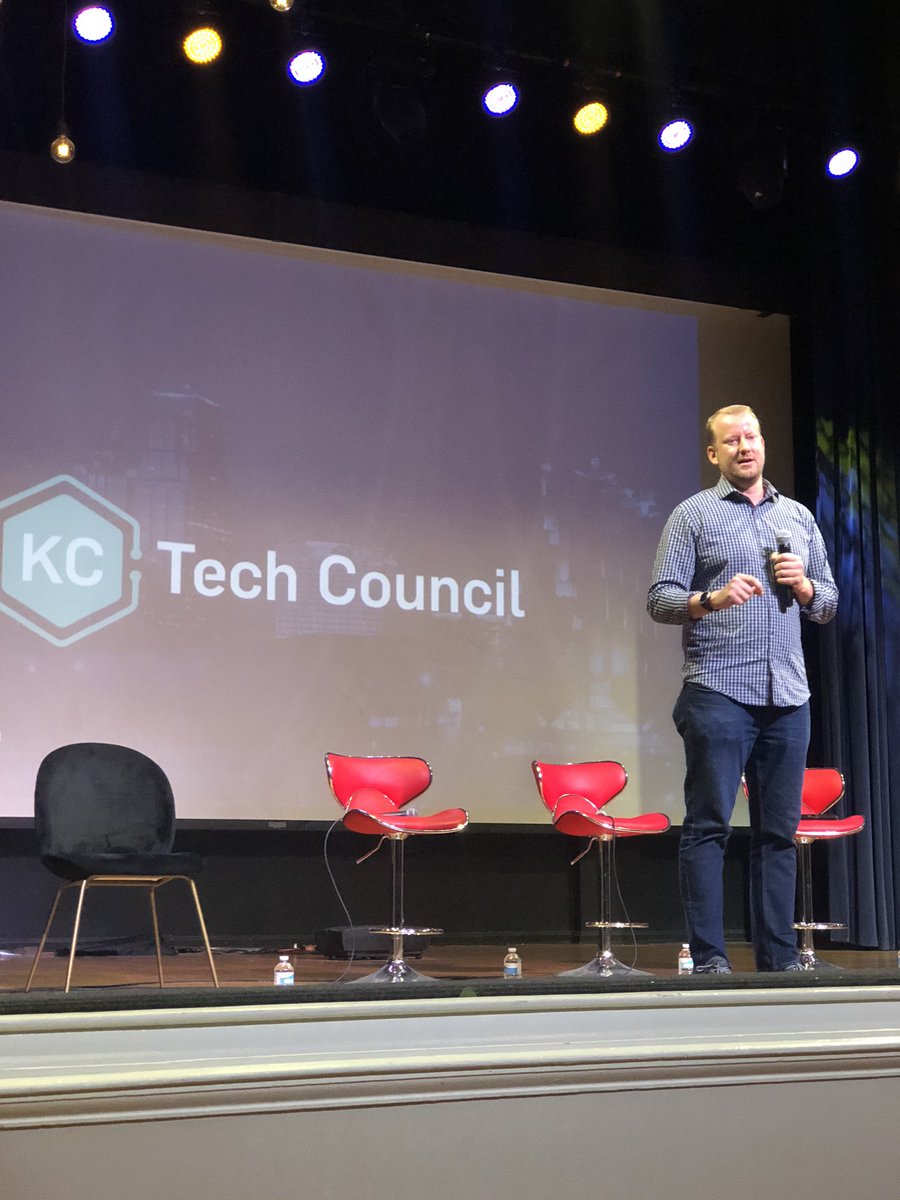 Back2Kc's tweet image. .@RyanWeberKC, president of @KCTechCouncil, addresses “State of the Tech Union.” #Back2KC #techKC