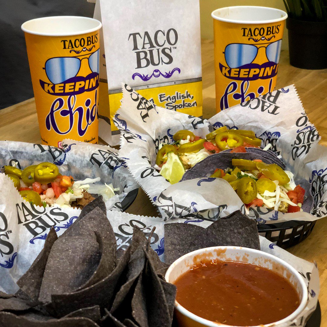officialtacobus's tweet photo. Did someone say #NationalTacoDay!? Come celebrate at Taco Bus with $2 tacos all day!! This would be a great time to try our Tacos of Terror #KeepinITChido #NationalTacoDay https://t.co/5NmHnpCuGr