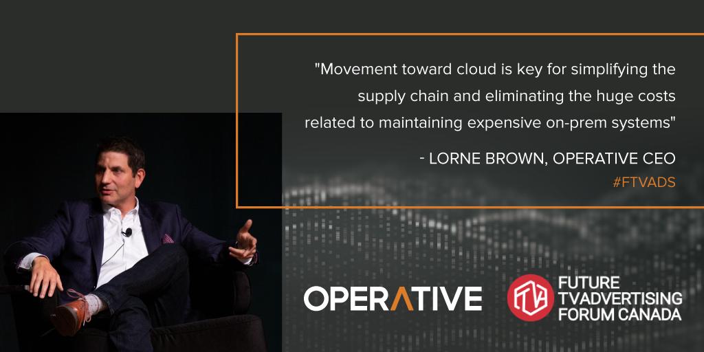 Operative_Media's tweet photo. Quote from our CEO @LorneBrown at @MediatelNews #FTVAds in Toronto. Looking forward to the next one in London! https://t.co/QN5U54mB2N