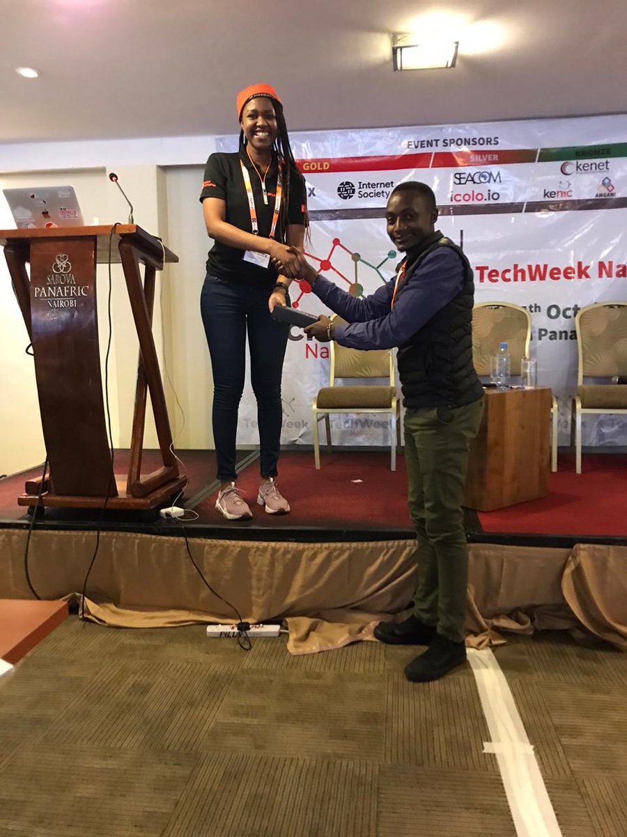 TechWeek2's tweet image. Here are the two winners for the Flex Box which comes with 2 10G LR’s.
Erick Kimondo from TechMinds and Demon from @AnganiLTD 
 
#techweek2019 #techweeknairobi