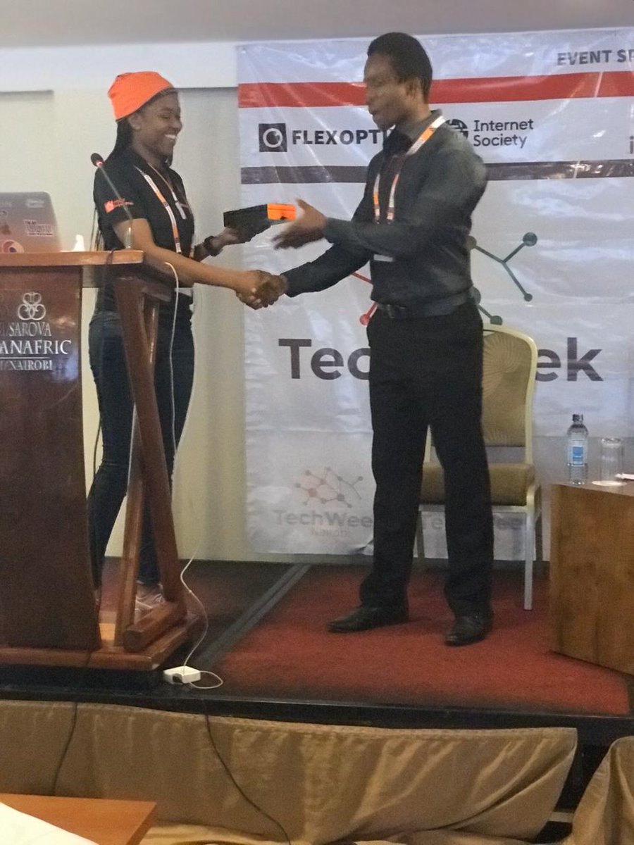 TechWeek2's tweet image. Here are the two winners for the Flex Box which comes with 2 10G LR’s.
Erick Kimondo from TechMinds and Demon from @AnganiLTD 
 
#techweek2019 #techweeknairobi