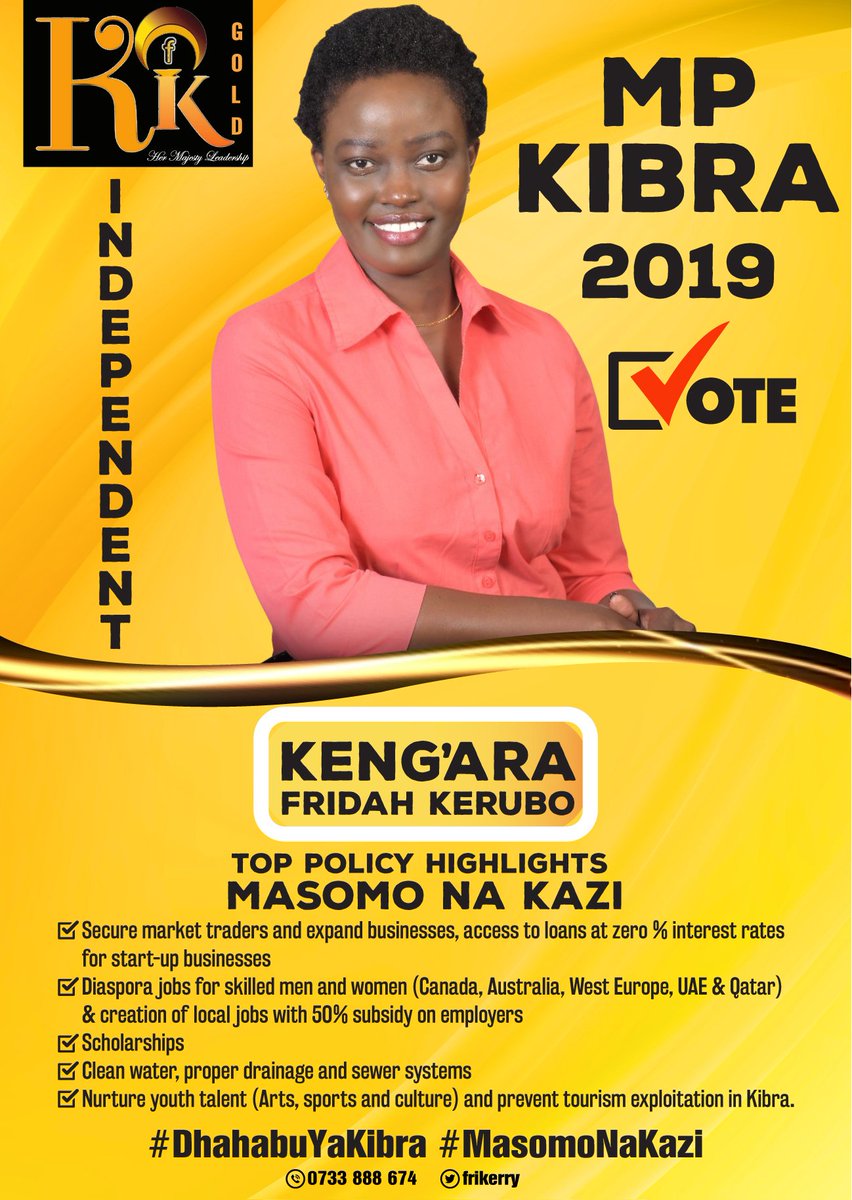 frikerry's tweet photo. #Kibra Finest this #Friday
 It's serving the people and NOT the power to rule them! #KERUBO her competence, suitability and integrity is all Kibra needs. 
#KibraDecides #independent https://t.co/5SqC3h6kiL
