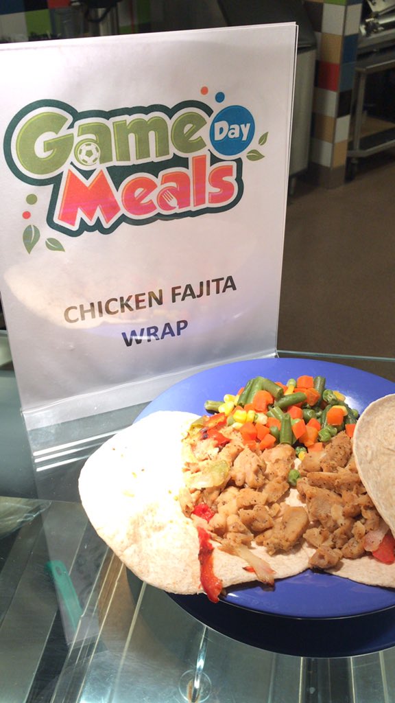 CafeLebo's tweet photo. Fuel up for tonight or for this weekend! Chicken Fajita Wraps  available in the cafeteria today as the #GameDayMeal ! https://t.co/qEHM0VyPUk
