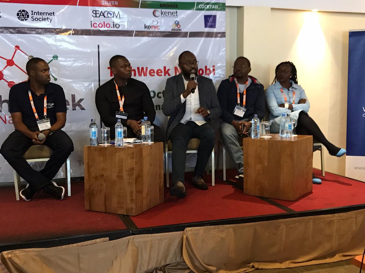 TechWeek2's tweet image. Panelists from @SEACOM @Isoc &amp;amp; @Euclid having a Conversation about cyber security 
#techweek2019 #techweeknairobi